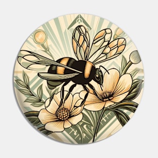 Bee on Flowers Pin