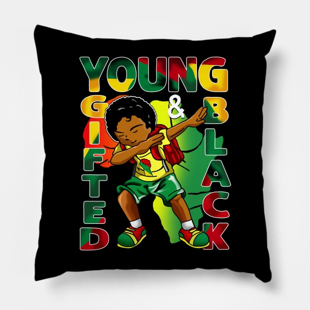 Black History Month Decorations Top Young Gifted Black Boys Tie-Dye Pillow by artbyhintze