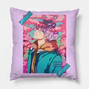 The anime aboy an the sakura Pillow