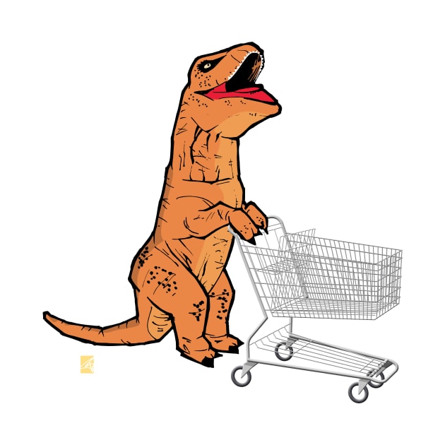 T-rex Shopping for Groceries by frankpepito