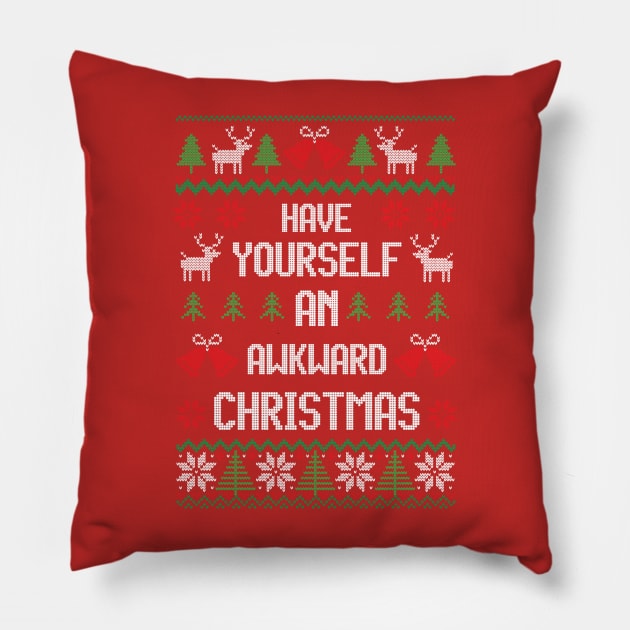 Have Yourself An Awkward Christmas - Festive Introvert Shirt Pillow by Ugly Christmas Sweater Gift