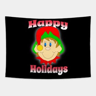 HAPPY Holidays Elf Christmas Tapestry