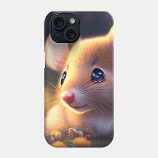 Adorable little mouse in a flower meadow Phone Case