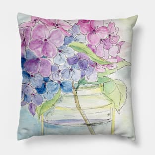 Hydrangea Flowers, Still Life Pillow