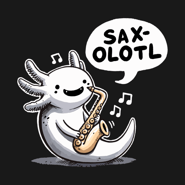 Saxolotl Jazz Axolotl by DoodleDashDesigns