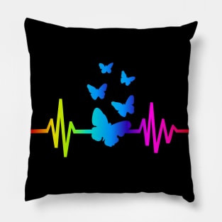 Butterfly with heartbeat Pillow