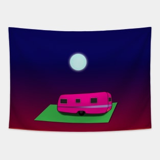 pink camp trailer Tapestry