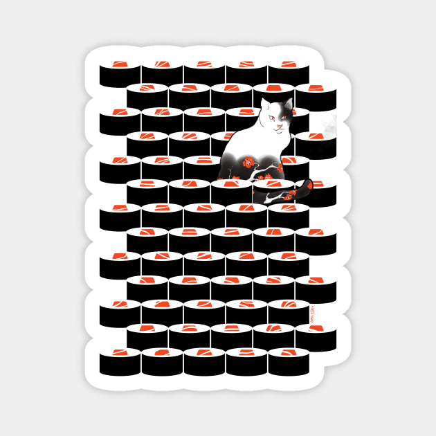 Sushi Cat Magnet by LumaInk