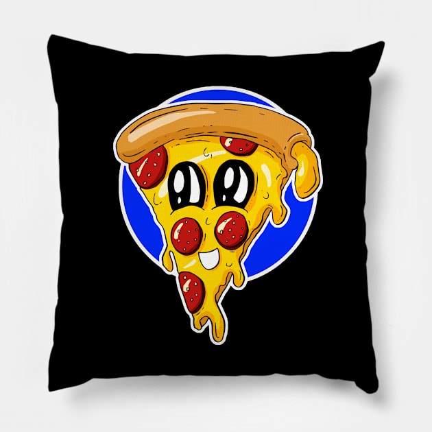 Pizza Slice Polly Cartoon Pillow by Squeeb Creative