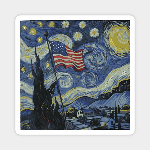 Starry Night 4th Of July Magnet by The WYLD Tribe
