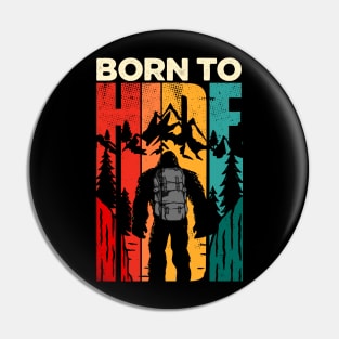 Bigfoot Hiking Funny Pin