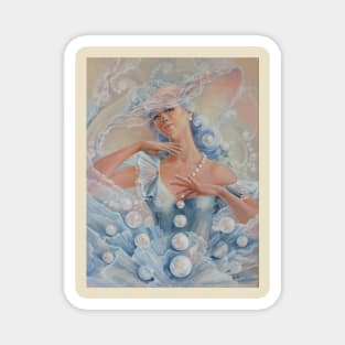 WHITE PEARLS. Archetype of the Beautiful Lady. Soul of Stone series Magnet