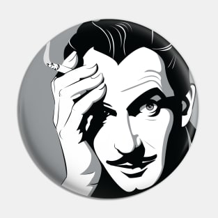 Smoking Vincent (Black and White) Pin