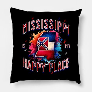 Mississippi is my Happy Place Pillow