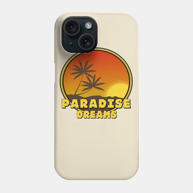 paradise dream t shirt palm tree´s sun t shirt Phone Case by Jakavonis