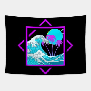 Vaporwave Aesthetic Great Wave Off Kanagawa Paradise Sunset Otaku Gift Tapestry