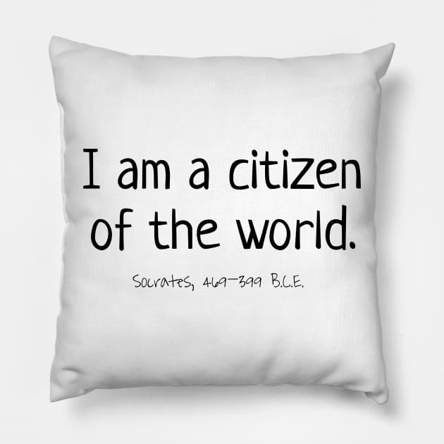 Citizen Of The World, Socrates 469–399 BCE Pillow by rocketshipretro