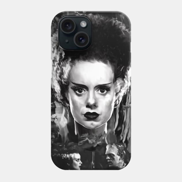 The Bride of Frankenstein "She's Alive!!!" Phone Case by xenomorphicpress