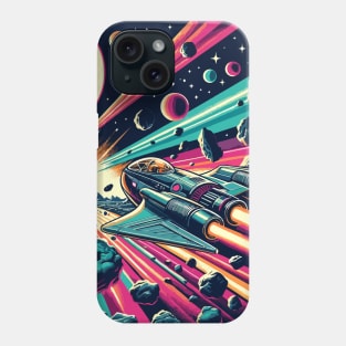 Asteroid Belt Odyssey: Retro Space Adventure Phone Case