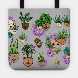 Surreal All Over Print of Punk Plant People Tote