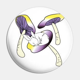 Non-binary bunny mushroom Pin