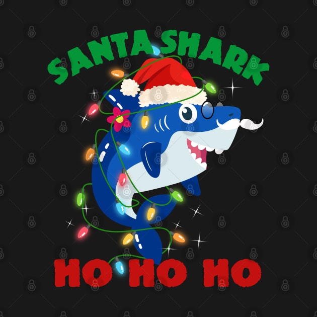 Santa Shark Ho Ho Ho Christmas by mckinney