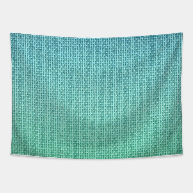 Ombre Shaded Tropical Ocean Turquoise Blue Burlap Tapestry by podartist