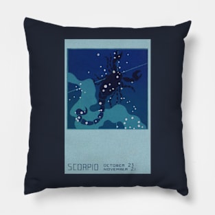 Scorpio the Scorpion, Vintage Signs of the Zodiac Pillow