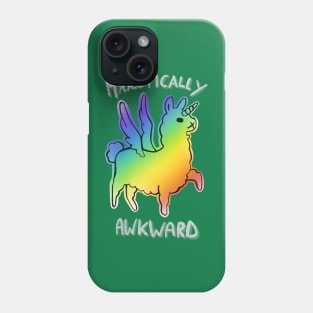 Majestically awesome llama white dark - green Phone Case