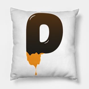 Chocolate Alphabet Letter P Pillow