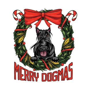 Merry Dogmas Christmas Scottish Terrier Dog Owner T-Shirt