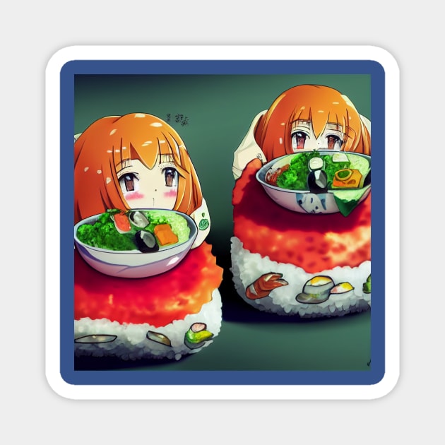 Kawaii Anime Sushi Magnet by Grassroots Green