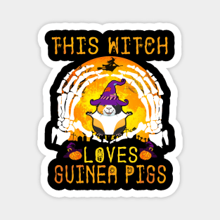 This Witch Loves Guinea Pigs Halloween (97) Magnet