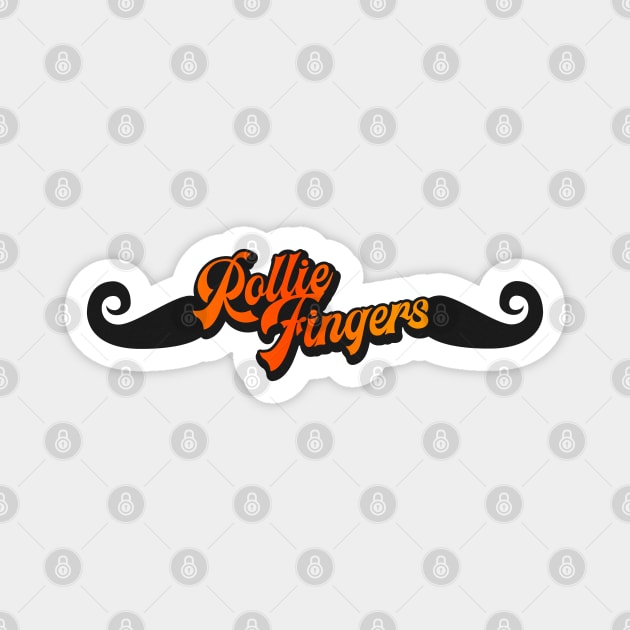 Retro Rollie Fingers Handlebar Mustache Tribute Magnet by darklordpug