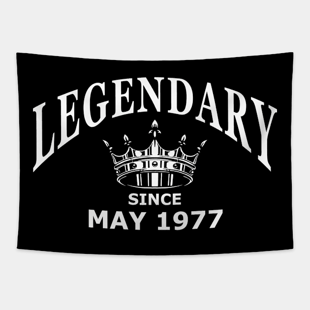 Legendary since May 1977 birthday gift idea Tapestry by aditchucky