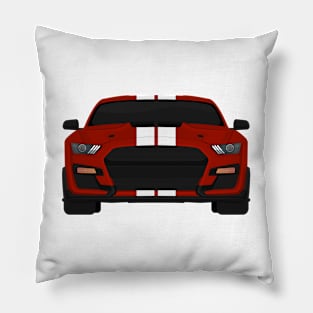 Shelby GT500 2020 Rapid-Red + White Stripes Pillow