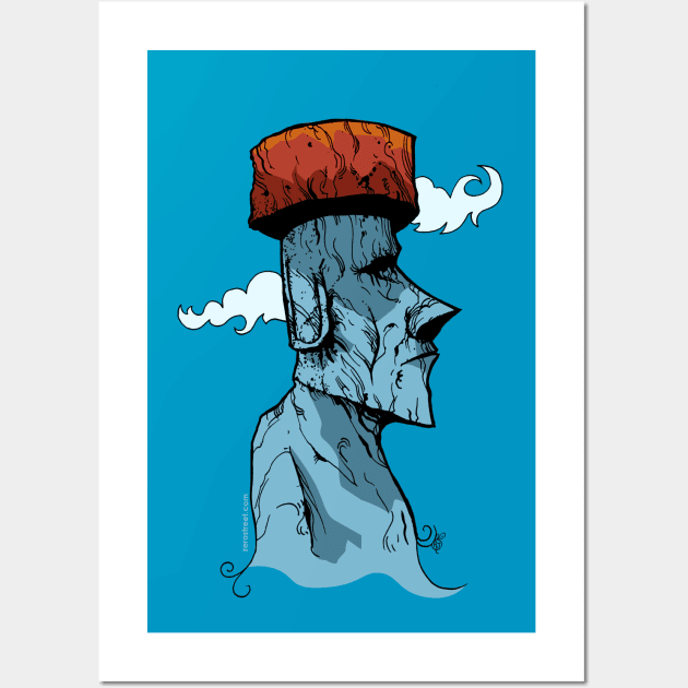 Moai Emoji Art Prints for Sale