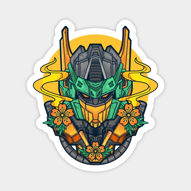 Mecha Head Magnet by yellowline