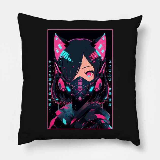 Anime Cat Girl | Quality Anime Design | Chibi Cat Girl Miaw | Manga Anime Art Pillow by AlNoah