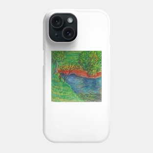 Watercolor Sketch - A Pond in Chesterford Research Park, Essex, UK 2018 Phone Case