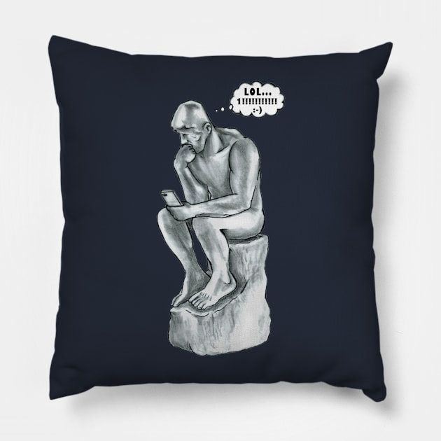 The man stopped thinking Pillow by matan kohn