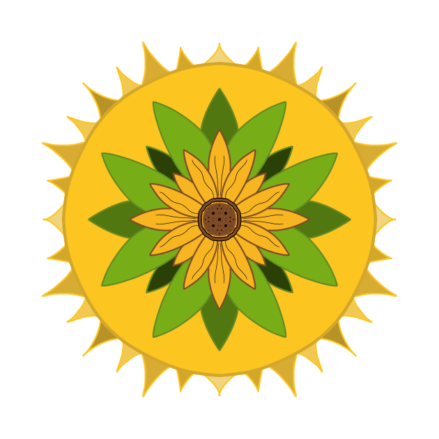 SUNFLOWER Blooming Mandala by SartorisArt1