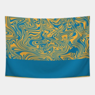 Liquid Swirl - Hawaiian Surf Blue and Citrus Yellow Tapestry