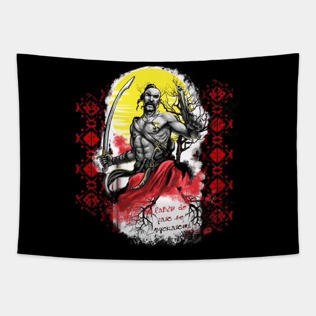 Cossack in battle Tapestry by xlhombat