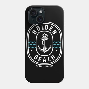 Holden Beach, NC Anchor on Ocean Waves Phone Case