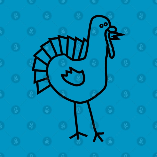 Minimal Thanksgiving Turkey Line Drawing by ellenhenryart