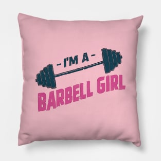 Barbell Girl Power - Fitness Enthusiast Statement Graphic Pillow