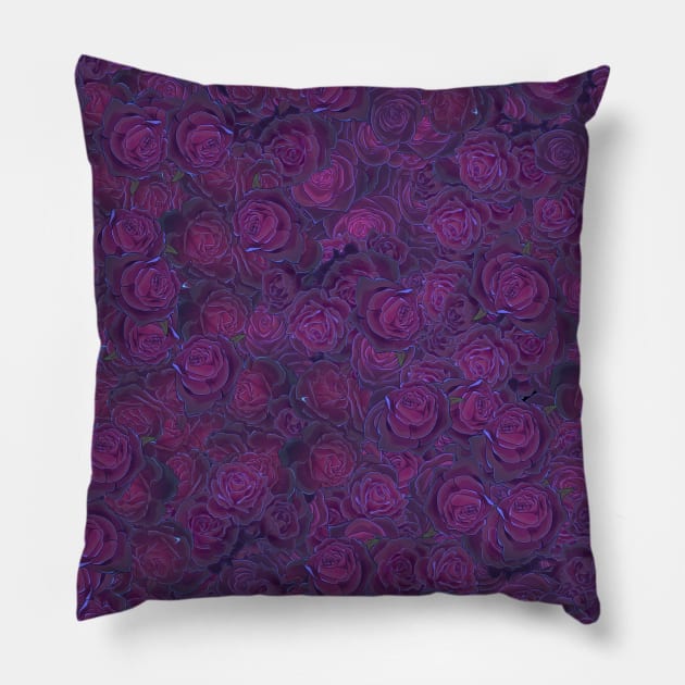 Dark Roses Pillow by Simkray