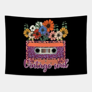 Vintage Soul 80s Retro floral Design Tapestry