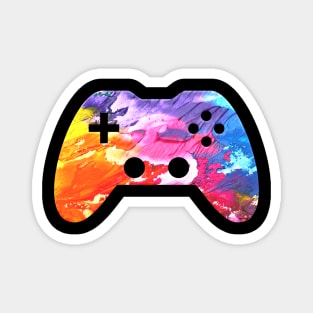 Abstract Splatter Paint - Gaming Gamer Abstract - Gamepad Controller - Video Game Lover - Graphic Background Magnet